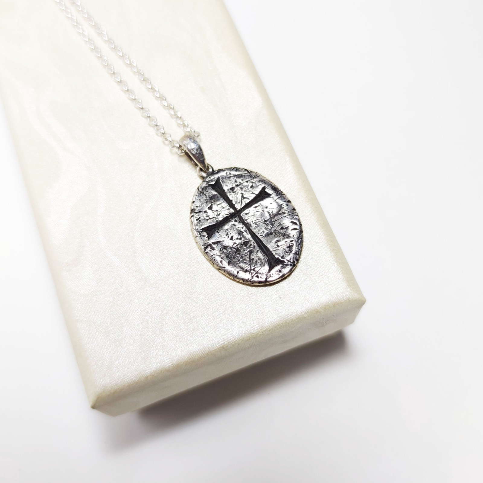 Templar Cross Pendant 925 Silver Men Jewelry