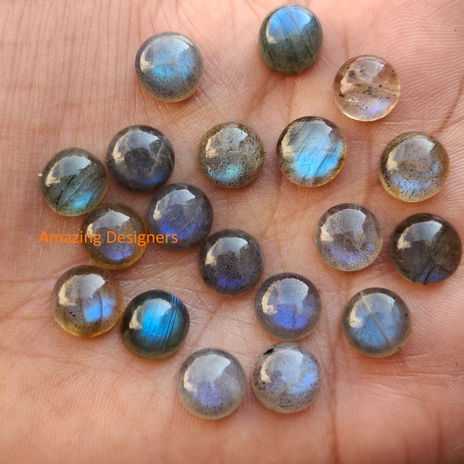 Natural Blue Labradorite Round Cabochon 3mm to 20mm Loose Gemstone