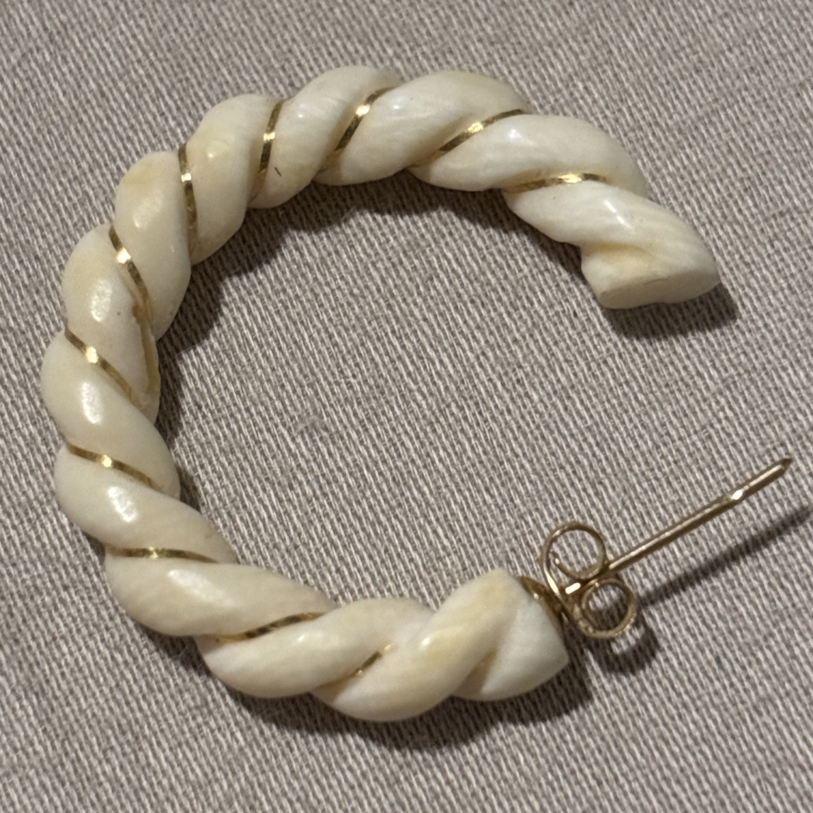 14K 585 Bone Half Hoop Earrings – SEE MY OTHER BONE SOLD SEPARATELY
