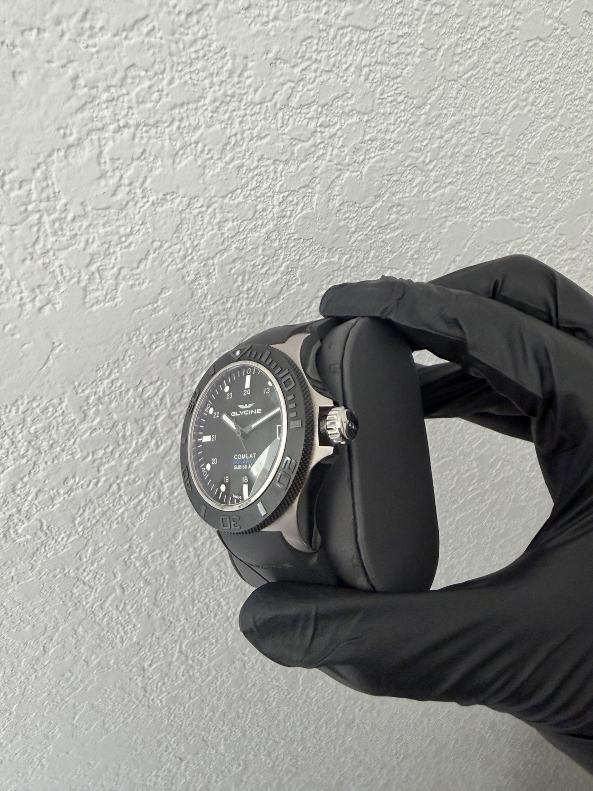 Glycine Combat Sub Aquarius 50ATM Automatic Watch Ref 3946 Full Set GL 224 Mens