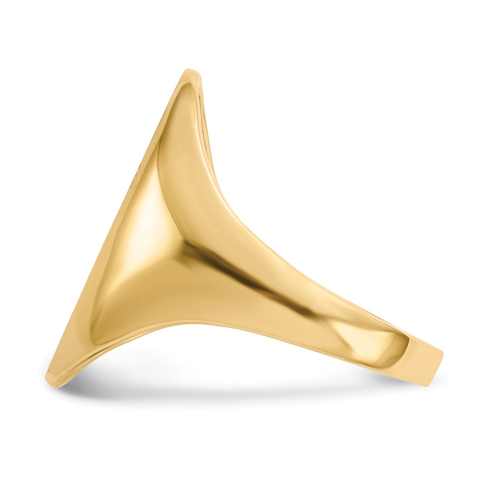 14k Yellow Gold 12.0×17.0mm Oval Open Back Signet Ring – Size 7 Mens Womens