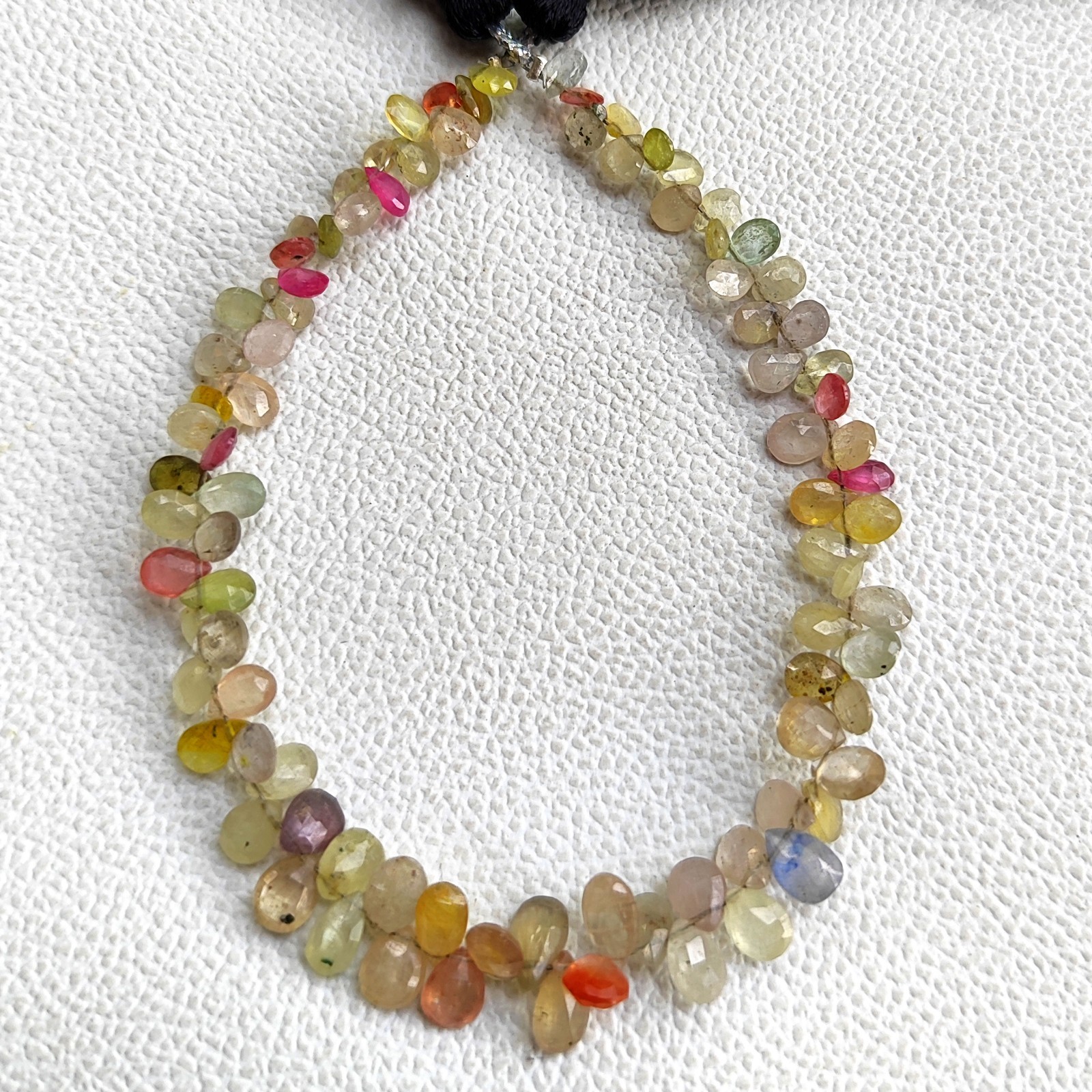 Sri Lanka Multi Sapphire Pear Faceted Beads 8.5″ Strand 7x5mm to 8x6mm Gems