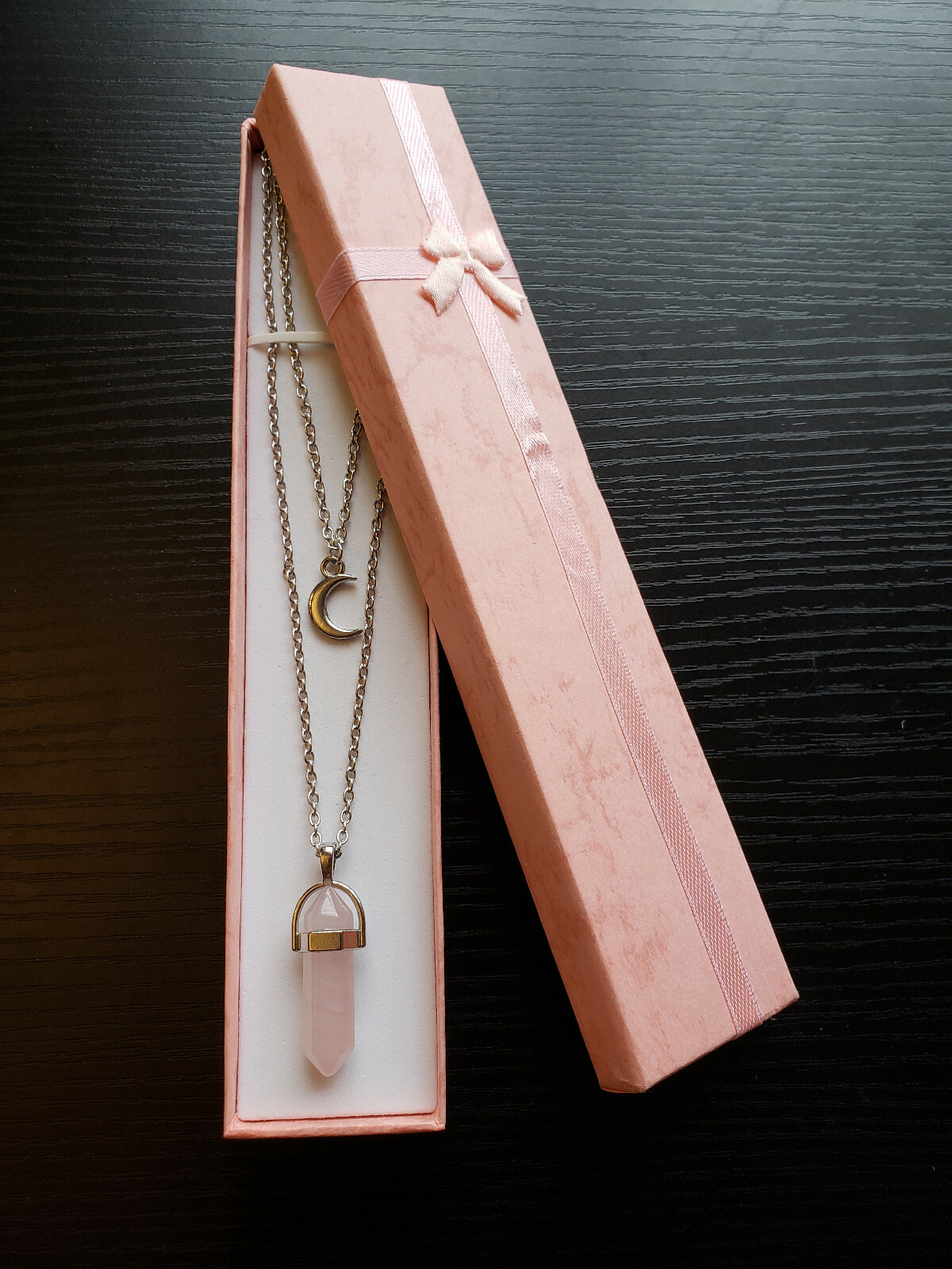 Healing Crystal Necklace Layered Moon Pendent. Women & Girls/Christmas Present!