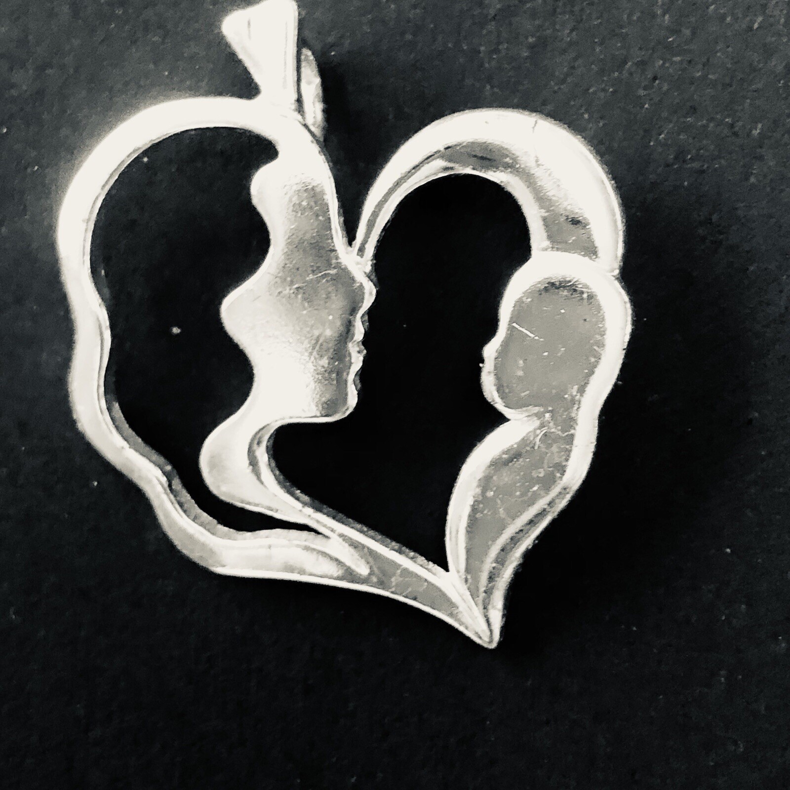 Mother And Child 925 Sterling Silver Pendant 1.25” X 1.25” Really Sweet … NOTE