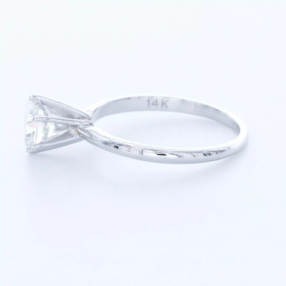 Solitaire Engagement Ring 14K Gold Classic 1.16 CT Round Lab-Grown Diamond F VS2