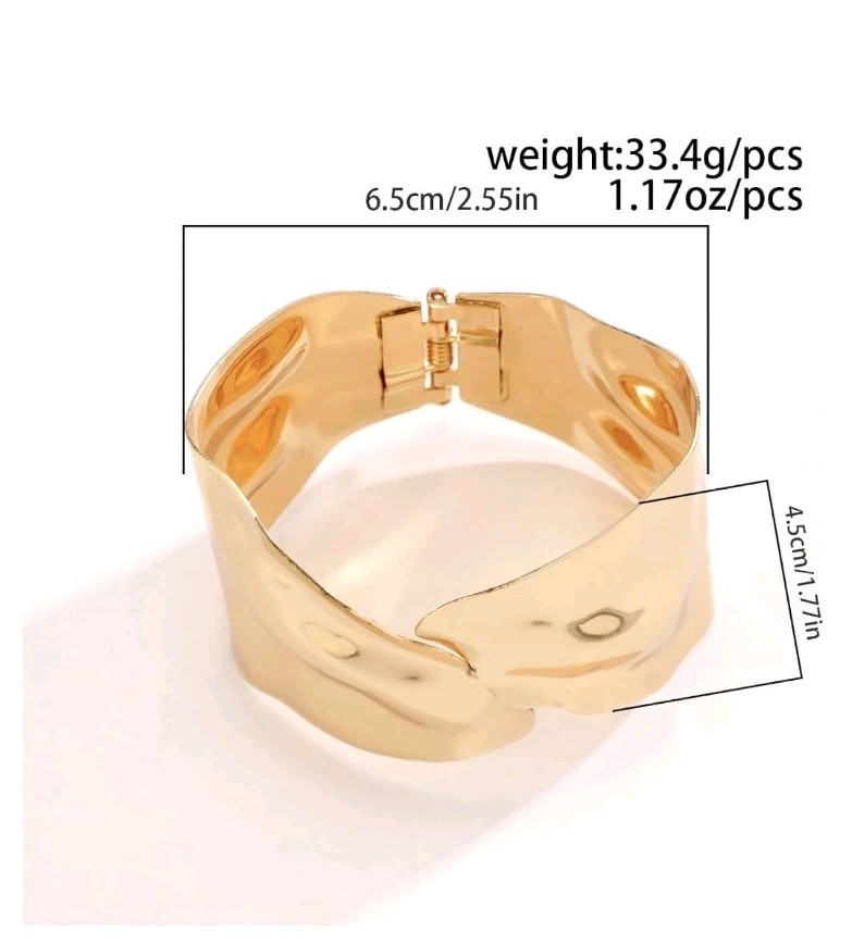 Geometric Wide Bracelet Women Multilayer Bangle Punk Cuff Wrap Hip Hop Band