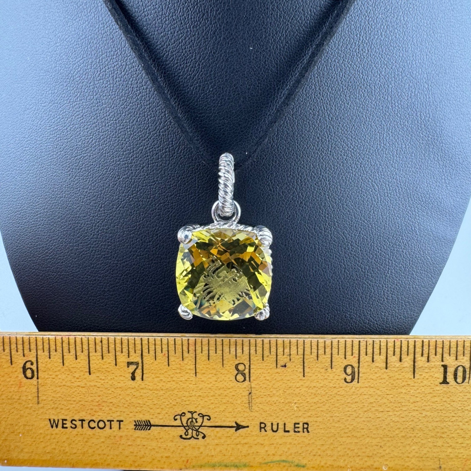 JAI by John Hardy Pendant Yellow Citrine Excellent 925 Sterling Silver Enhancer