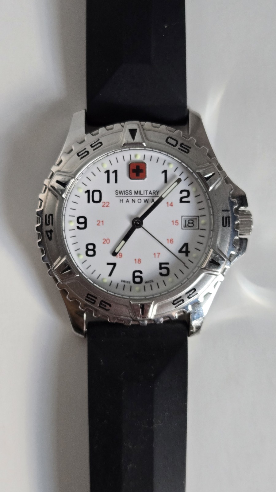 Swiss Made Swiss Military HANOWA Watch. Works! New Battery Stainless Steel 10ATM