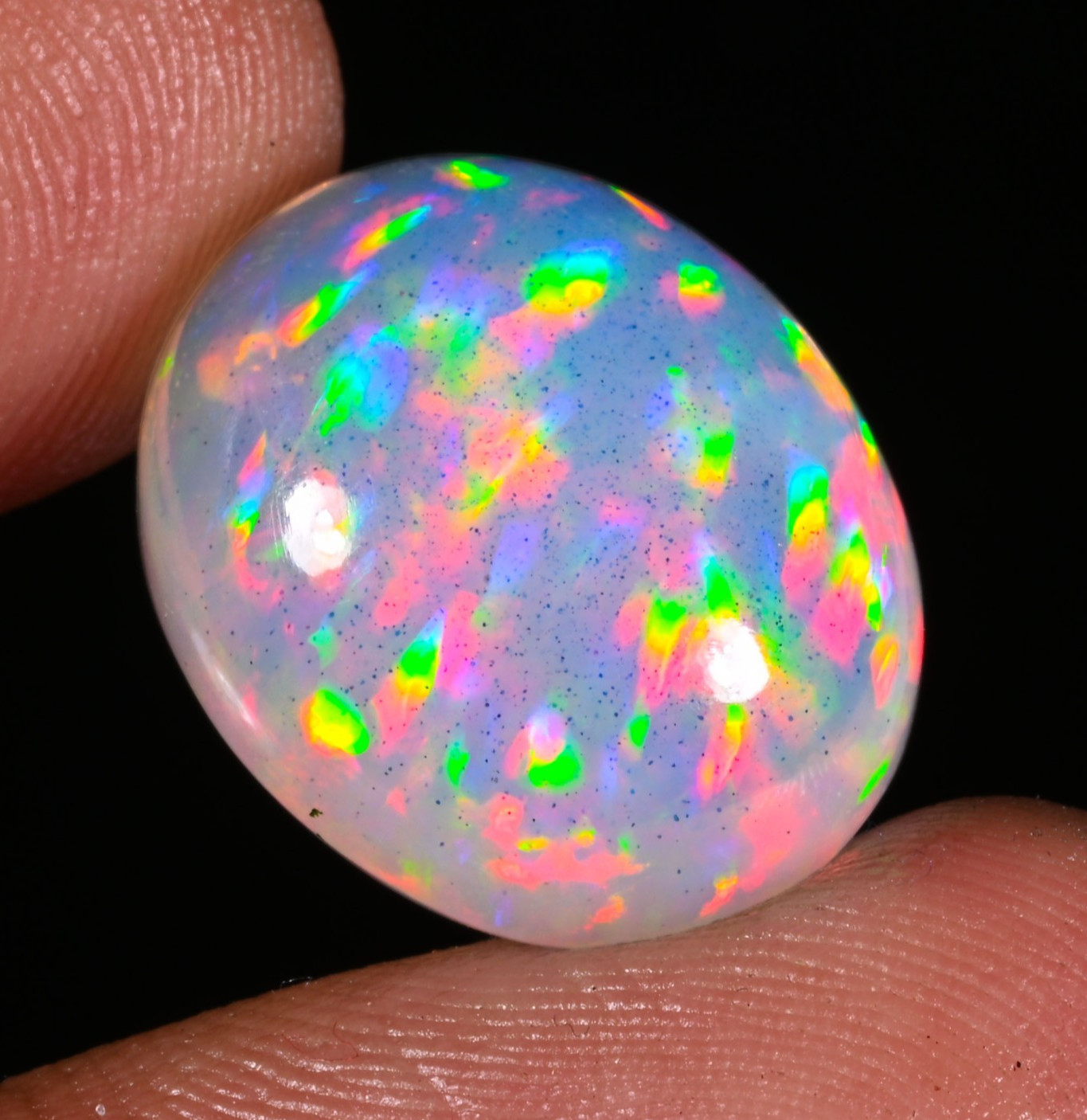 11.70 Ct Natural Ethiopian Opal Welo Fire Opal Cabochon Loose Gemstone 17x14x10m