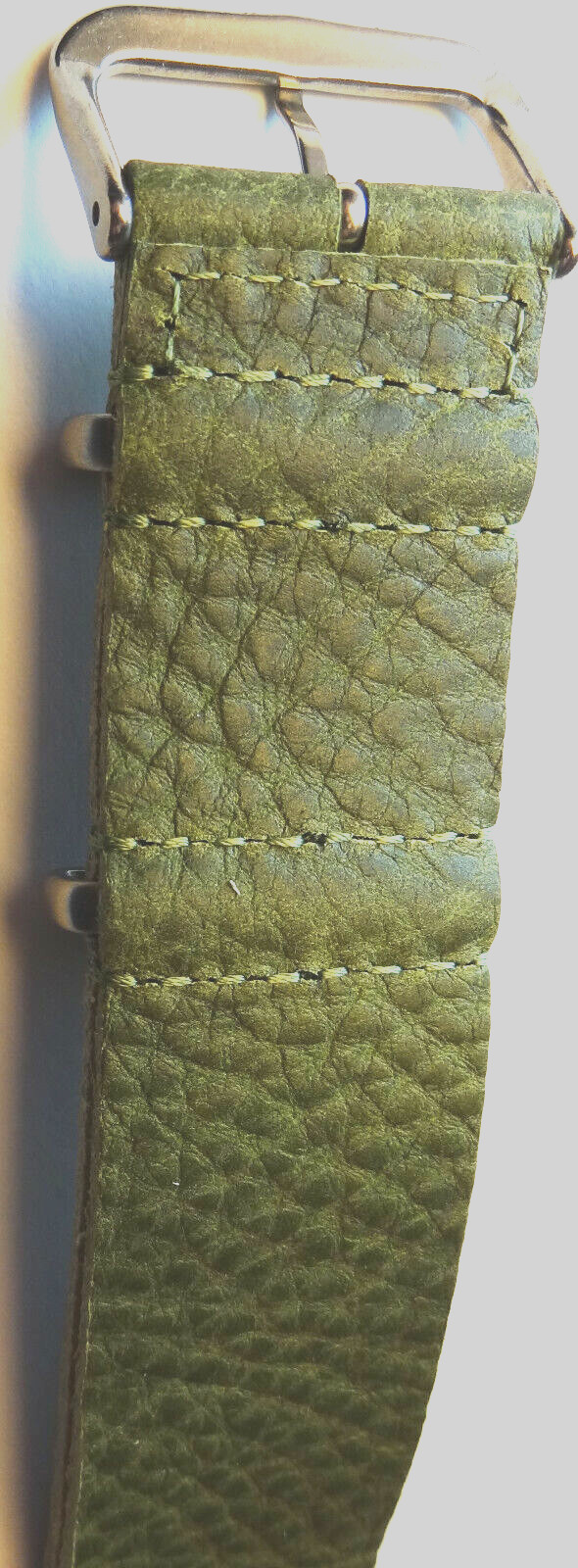 New Mens EXTRA LONG EZ Pass Thru ONE PIECE 22mm Watch Band Army Combat Green