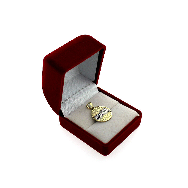 Real 10K Solid Yellow Gold Last Supper Charm Pendant Round Jesus Medallion