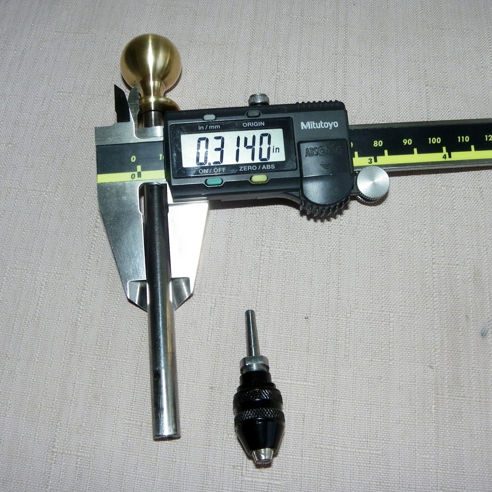 WATCHMAKER 8MM LATHE TAILSTOCK BARREL OR SPINDLE .3140″ OD WITH CHUCK