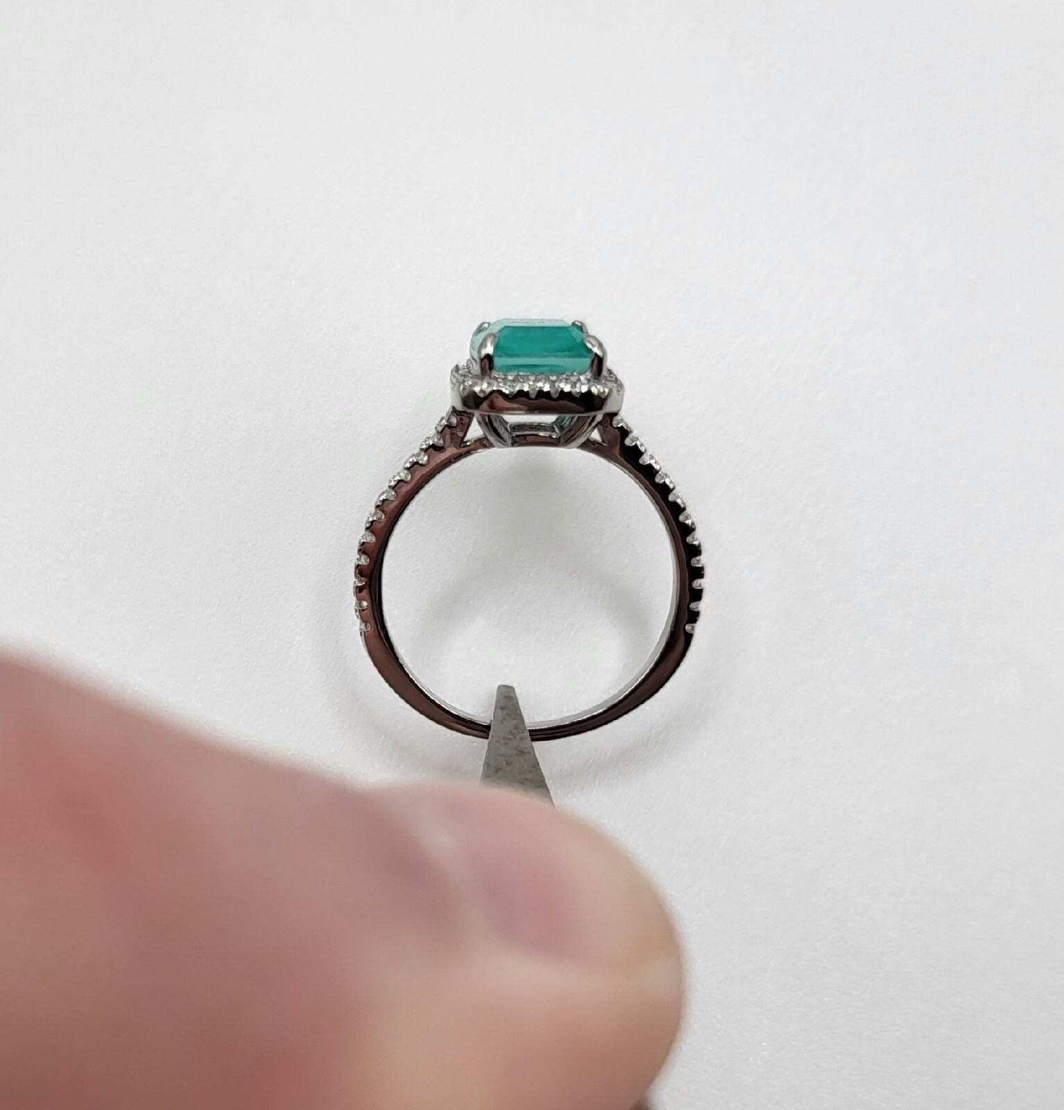2.5 Ct Paraiba Tourmaline Ring Halo Ring 925 Sterling Silver Engagement Size 6