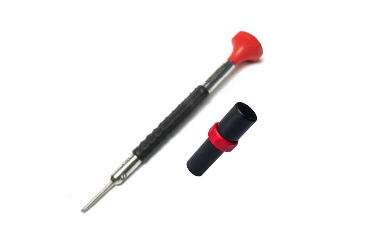 Bergeon 6899-AT-120 Ergonomic Watchmaker Screwdriver, 1.20mm, Red, Spare Blades