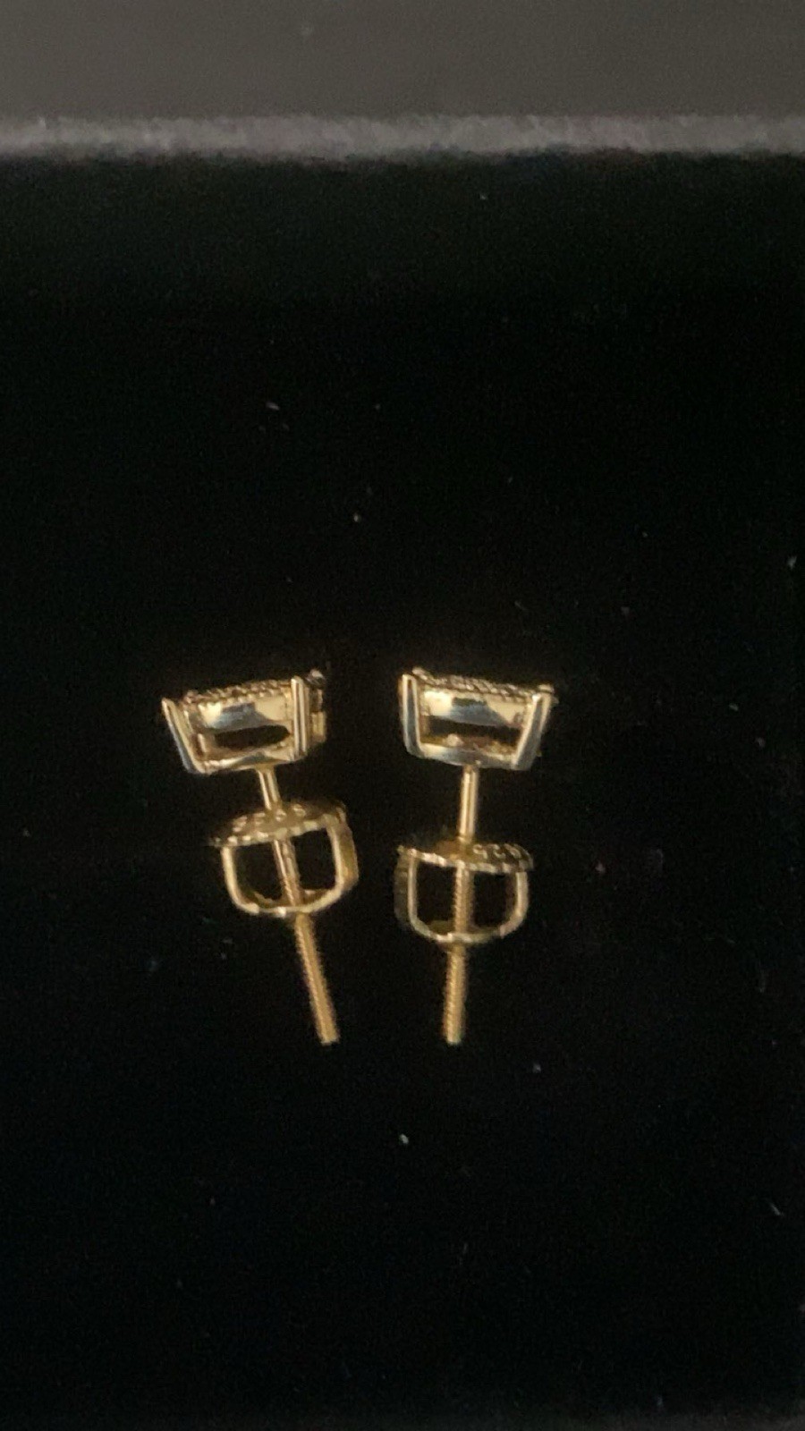 Authentic 14K Gold VVS1 Lab Diamond Square Earrings