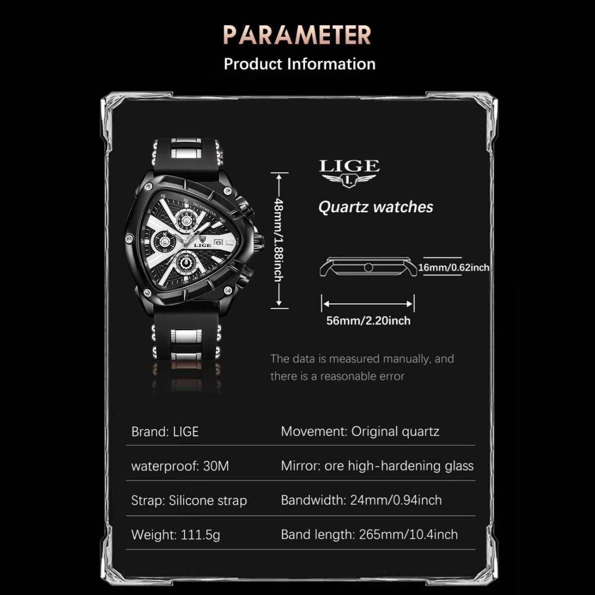 Waterproof Men Watch Big Dial Quartz Analog Luminous Date Sport Male Wristwatch