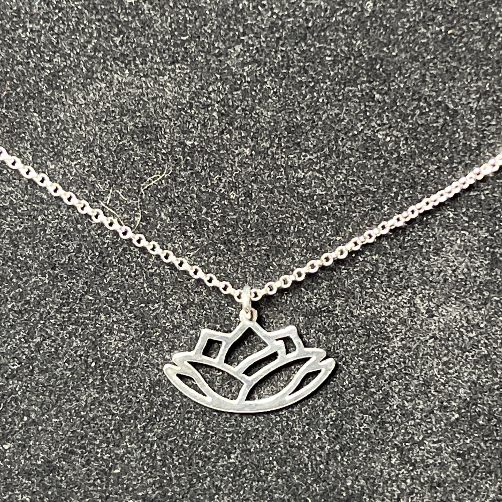 Sterling Silver Dyadema Italy 2 cm Lotus Flower Necklace Adj 16-18 In
