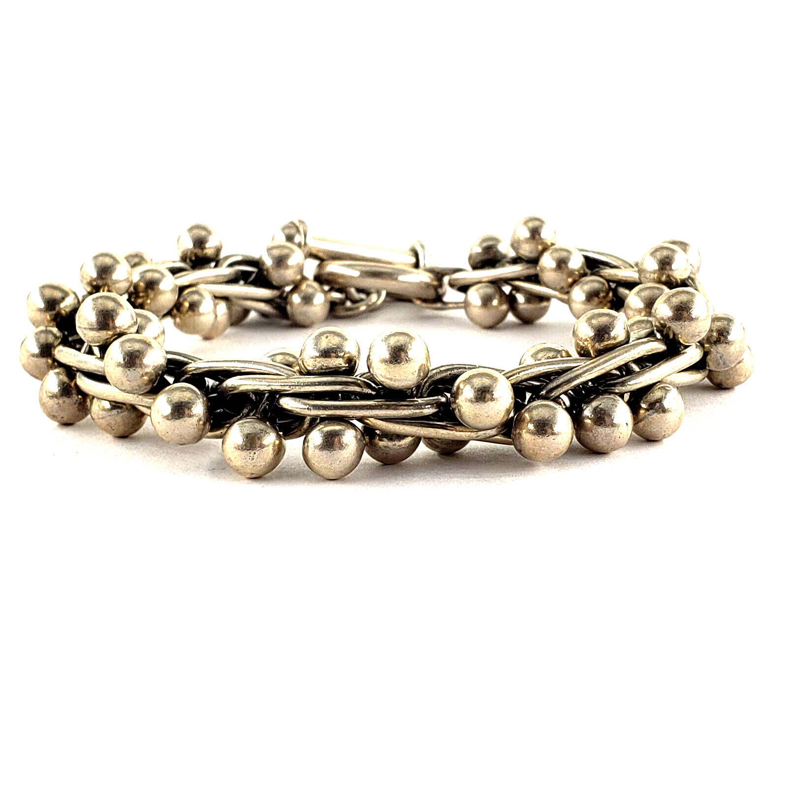 SILPADA Sterling Silver Jewelry Set CHA CHA 9″ Bracelet Ring Size 7 Beaded Ball
