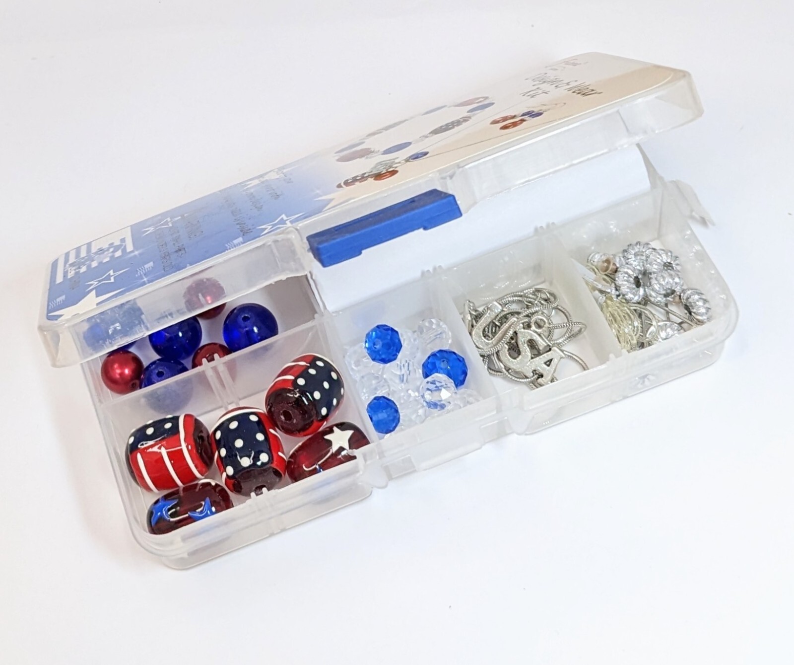 Craft kits for adult Jewelry Making Kit USA Patriotic Theme with storage box
