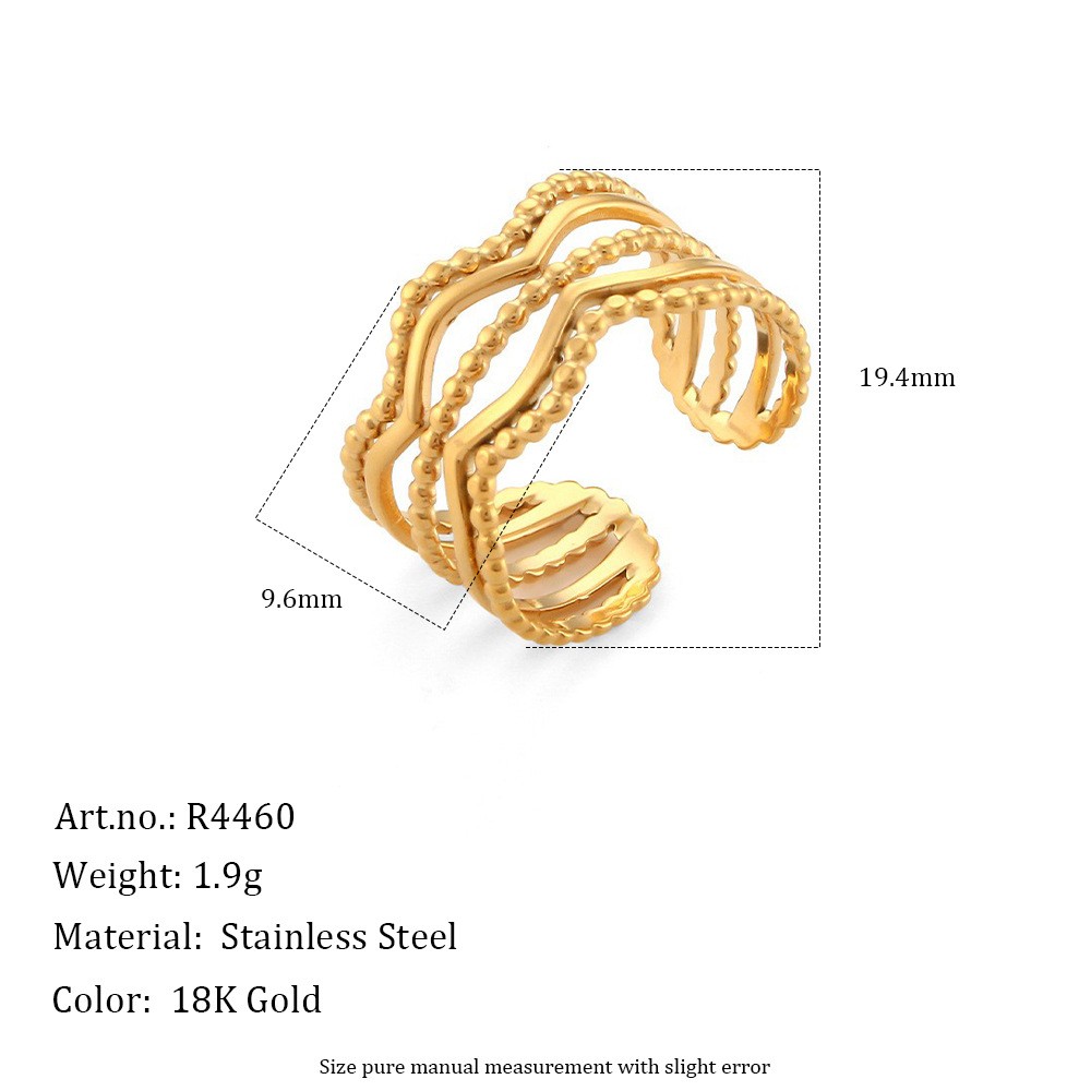 Hollow-opening multi-style stainless steel fashionable ring