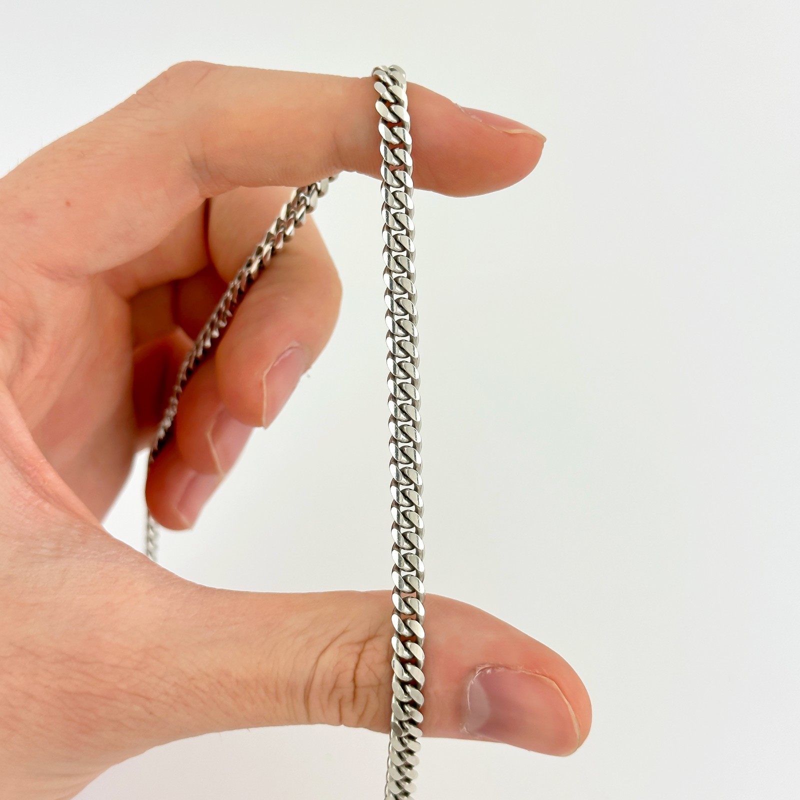 3.7mm Miami Cuban Link Chain or Bracelet Solid 925 SOLID Sterling Silver