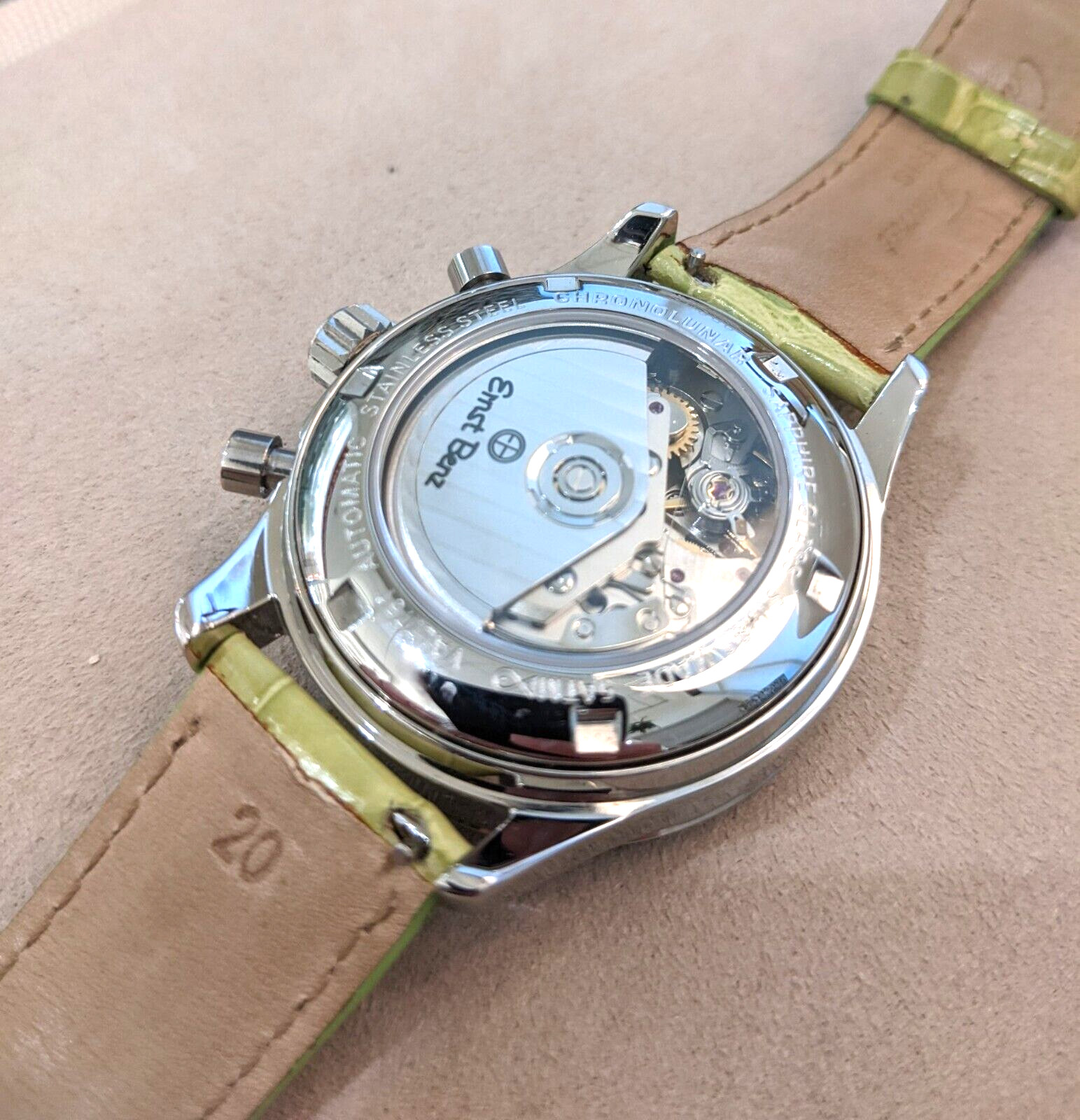 Ernst Benz Chronolunar Watch White MOP Dial 40mm Automatic Retail: $11,800 Used