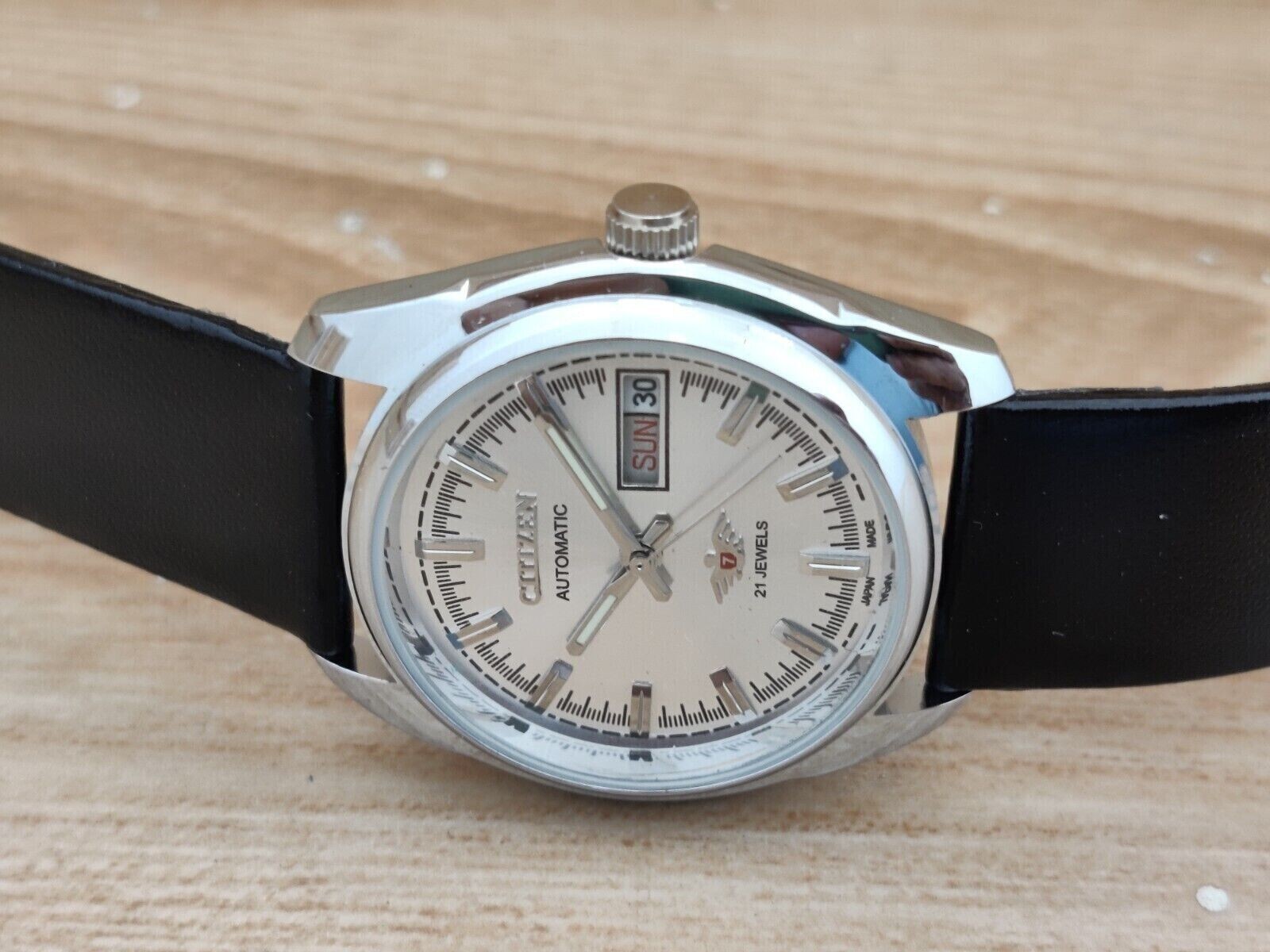 Vintage Citizen Automatic Japan Made Blue Dial Day/ Date Men’s Wrist Good Watch