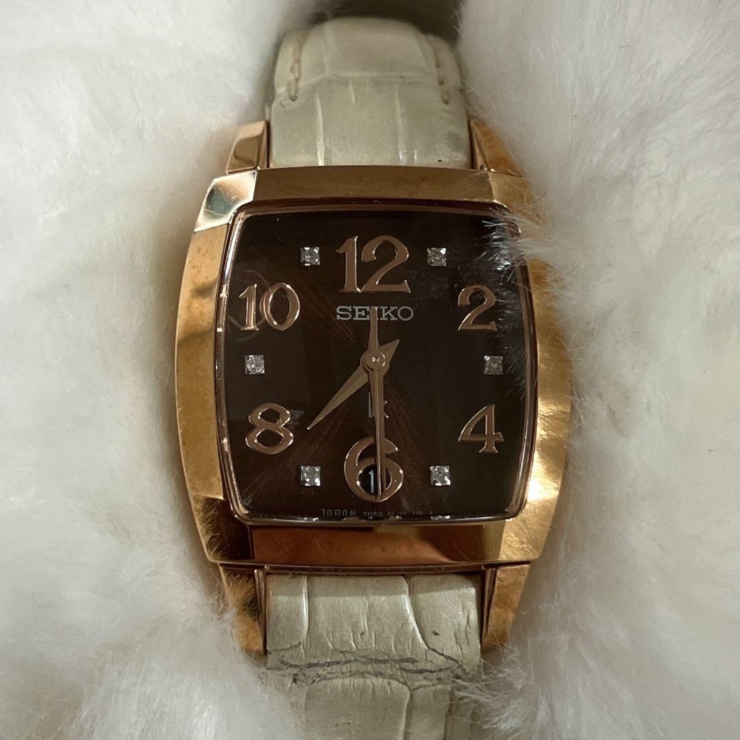 ⭐️Working Condition⭐️Seiko Lukia Pink Gold Leather