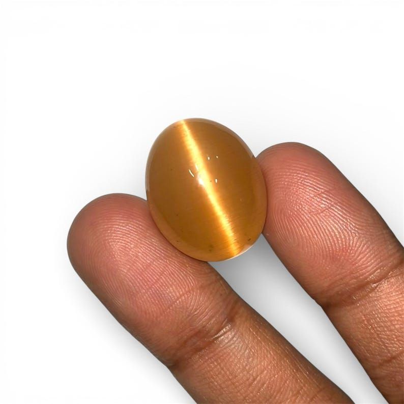 10ct Natural Cat’s Eye Gemstone Oval Cabochon cut loose Chrysoberyl Gemstone