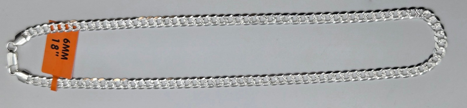 NEW CUBAN CURB Chain Necklaces, 925 Sterling Silver, Italy Handmade, 6mm-7mm