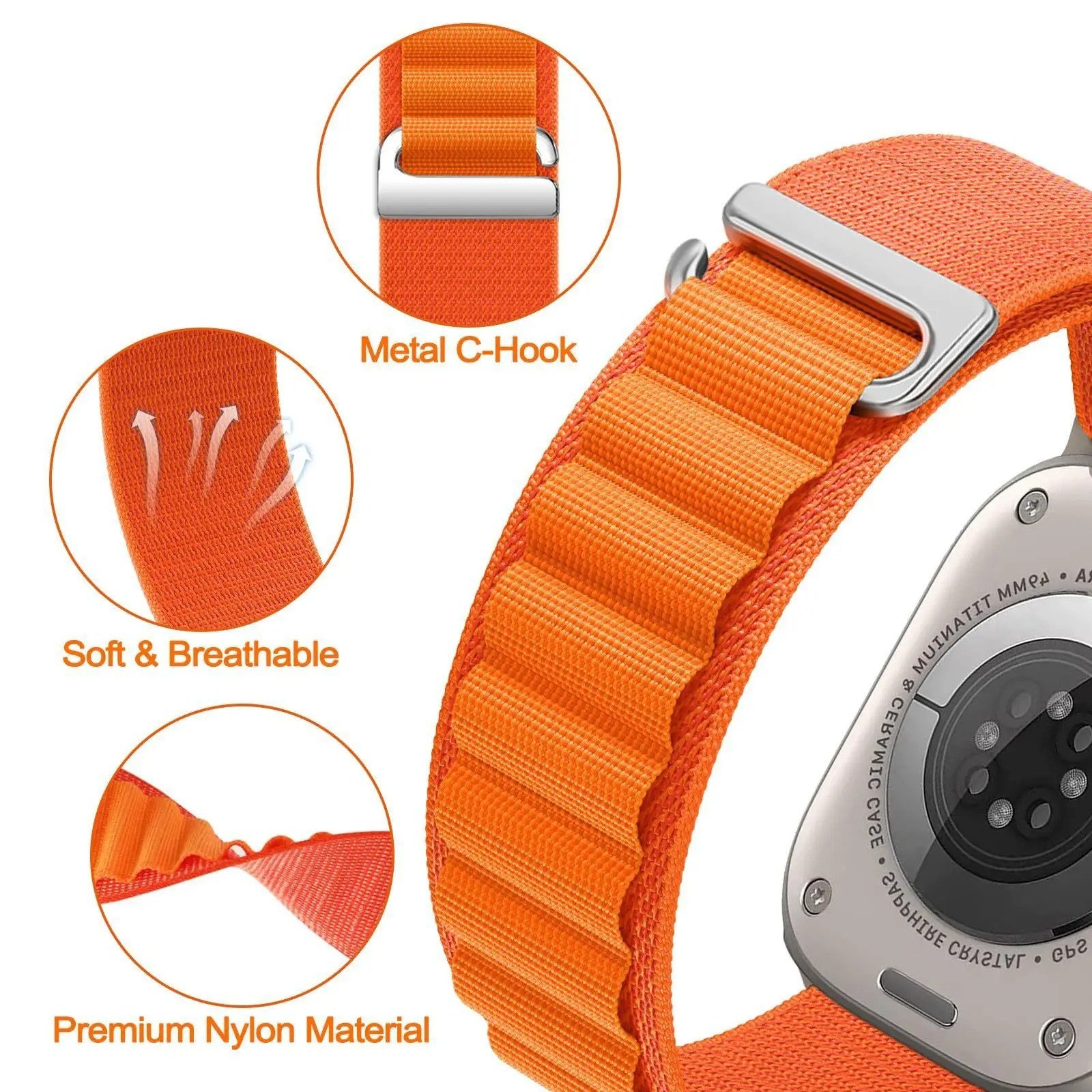 Alpine Loop Nylon Strap for Apple Watch Ultra 49mm Series 11 10 9 8 SE