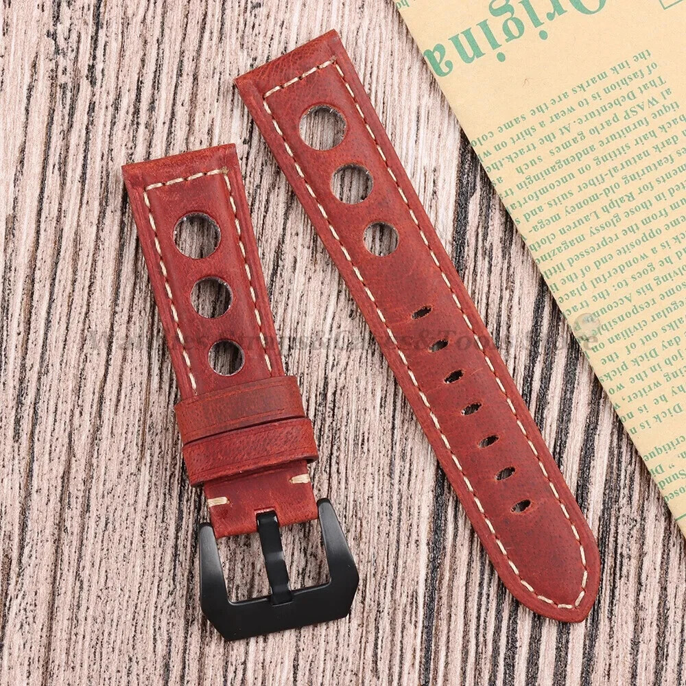 New Correa De Reloj De Piel De Vaca Pulsera De Cuero Genuino De 20mm 22mm Y 24mm