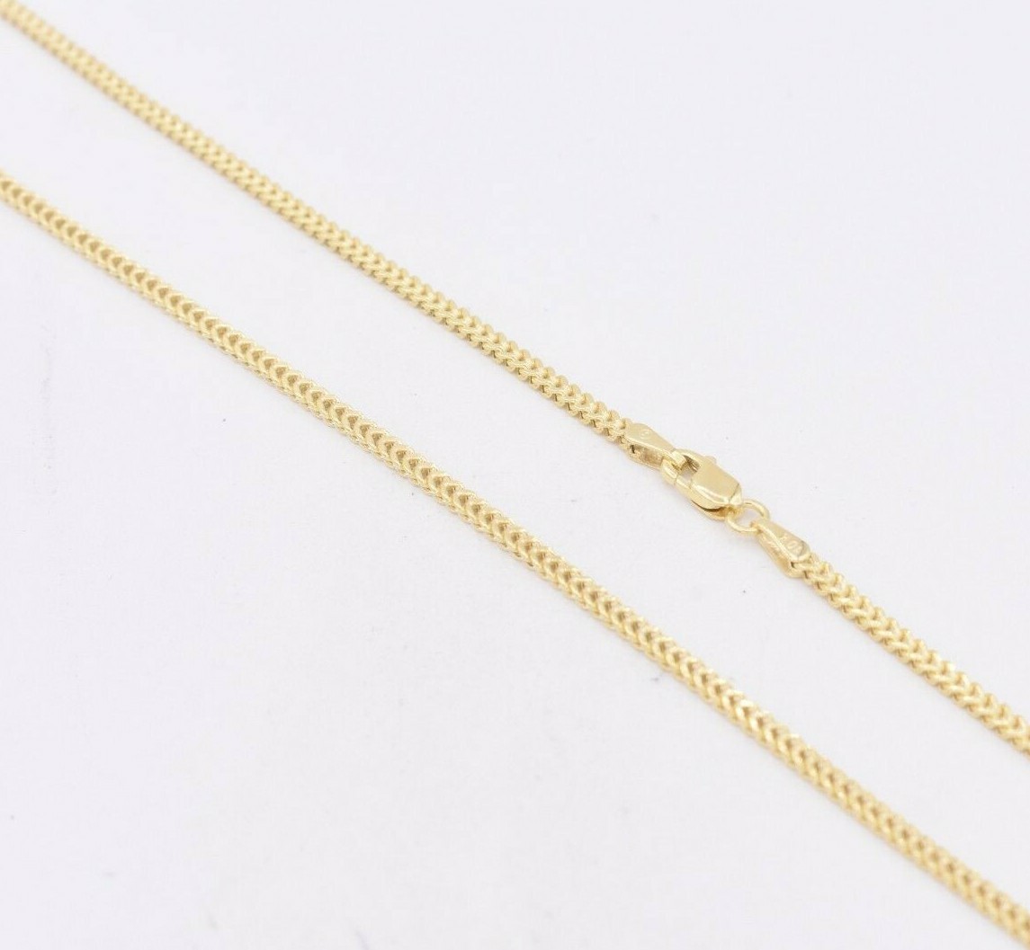 1.8mm Franco Link Chain Necklace Lobster Clasp Real 10K Yellow Gold ALL SIZES