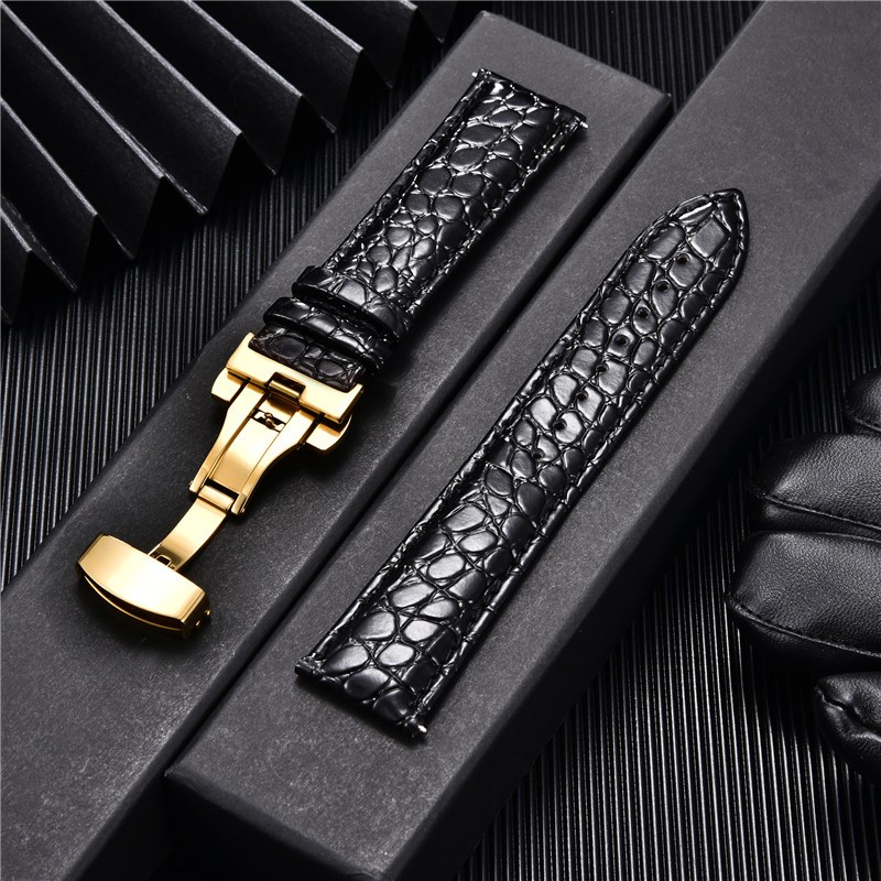 Correas De Reloj De Cuero Con Patrón De Cocodrilo Para Hombre Diseño De Lujo Cor