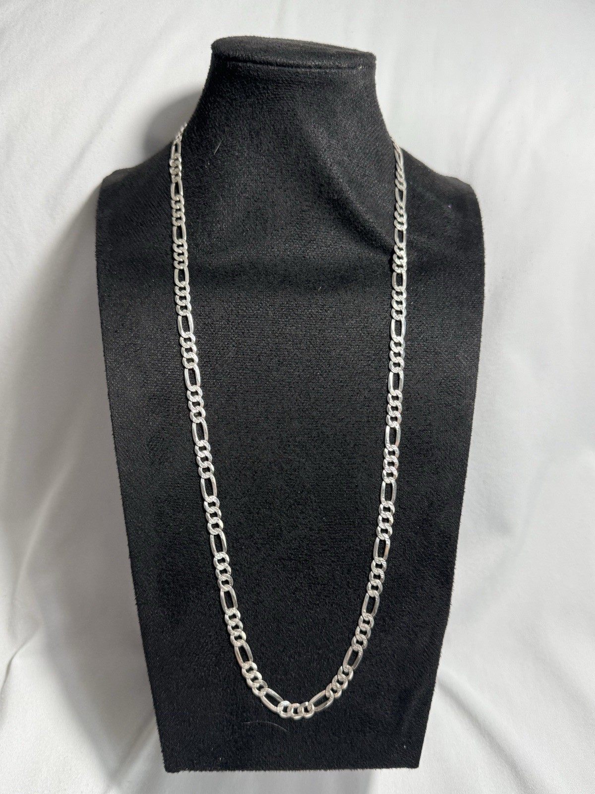 Solid Sterling Silver Figaro Necklace