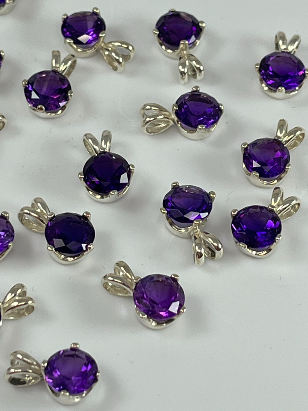 925 Nickle Free Argentium Silver Deep Purple Amethyst Pendant