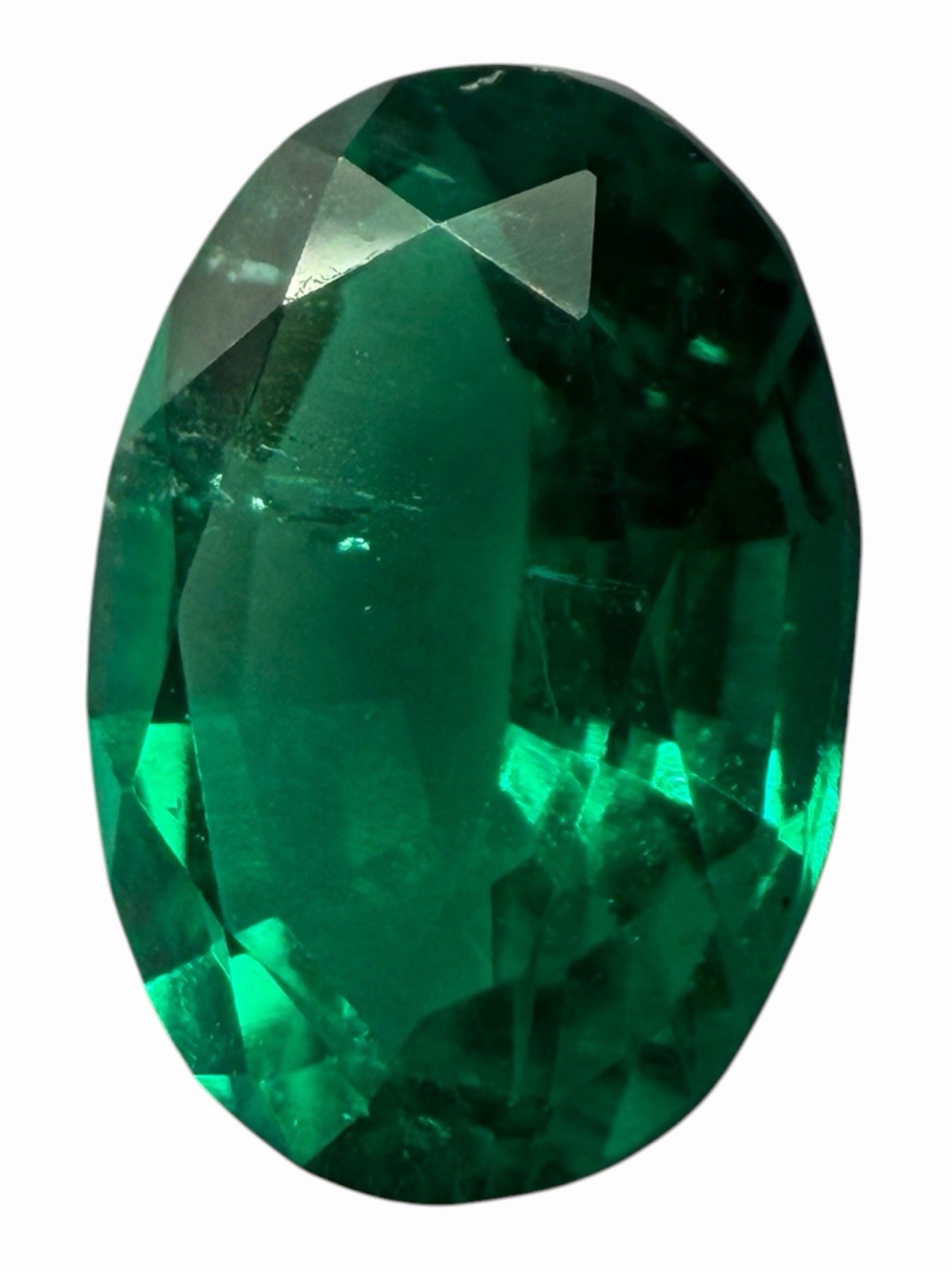 1.01 Carat Lab Grown Emerald Oval Cut, Faceted Great Quality Presidium Tested
