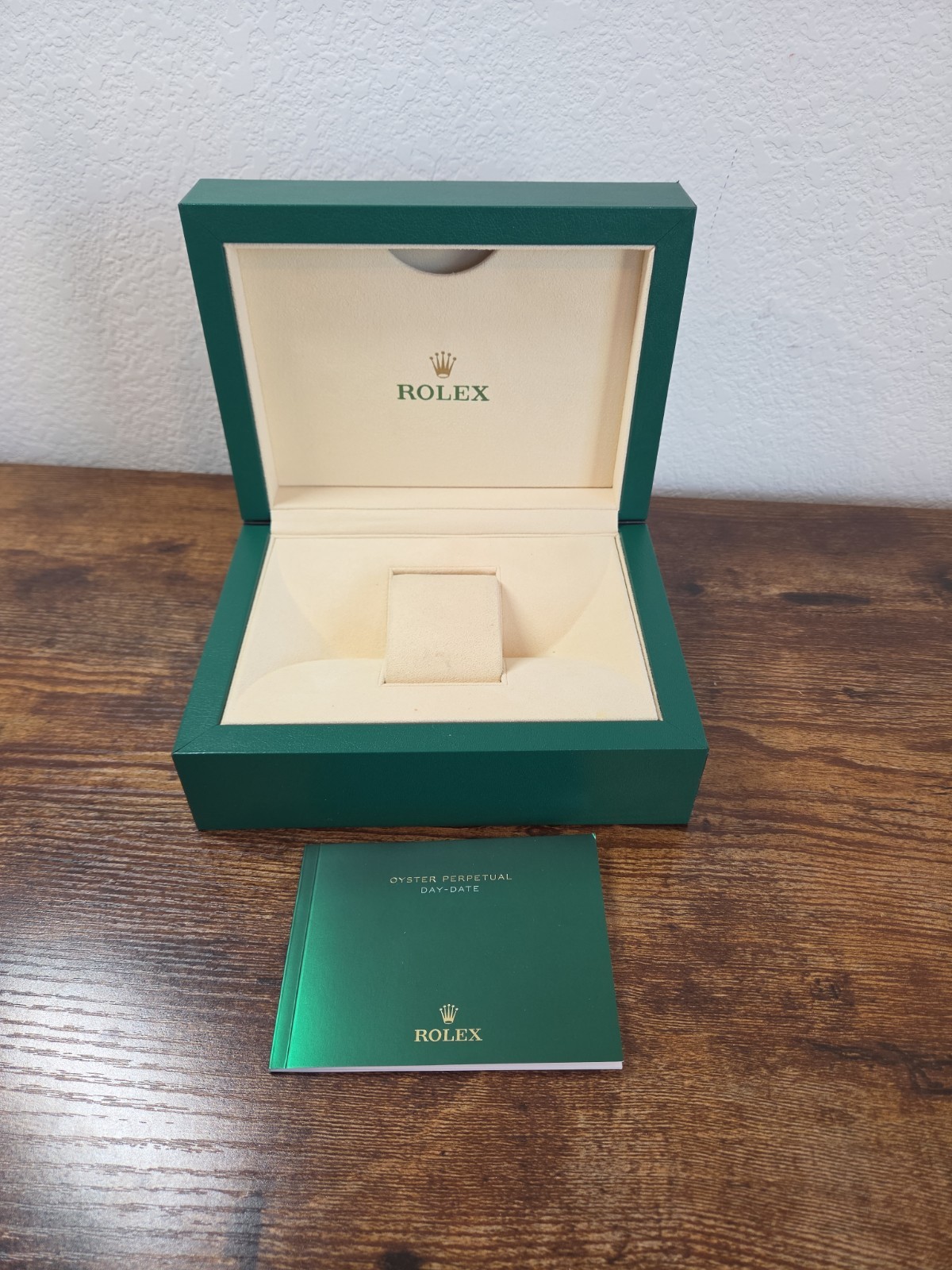 ROLEX DAY-DATE PRESIDENT LARGE GREEN WAVE OEM WATCH BOX SET AUTHENTIC ORIGINAL