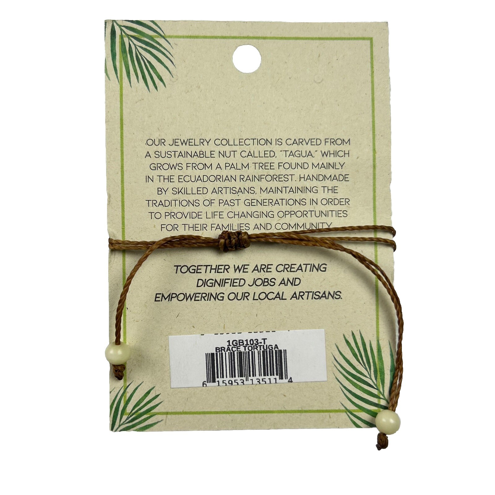 Fair Trade Tagua Nut Organic Bracelet Jewelry (Sustainable & Eco-Friendly)