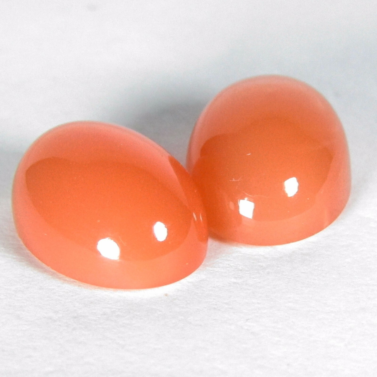 13.45Cts Genuine 100% Natural Calibrated 14x10mm Orange Moonstone Cabochon Pair