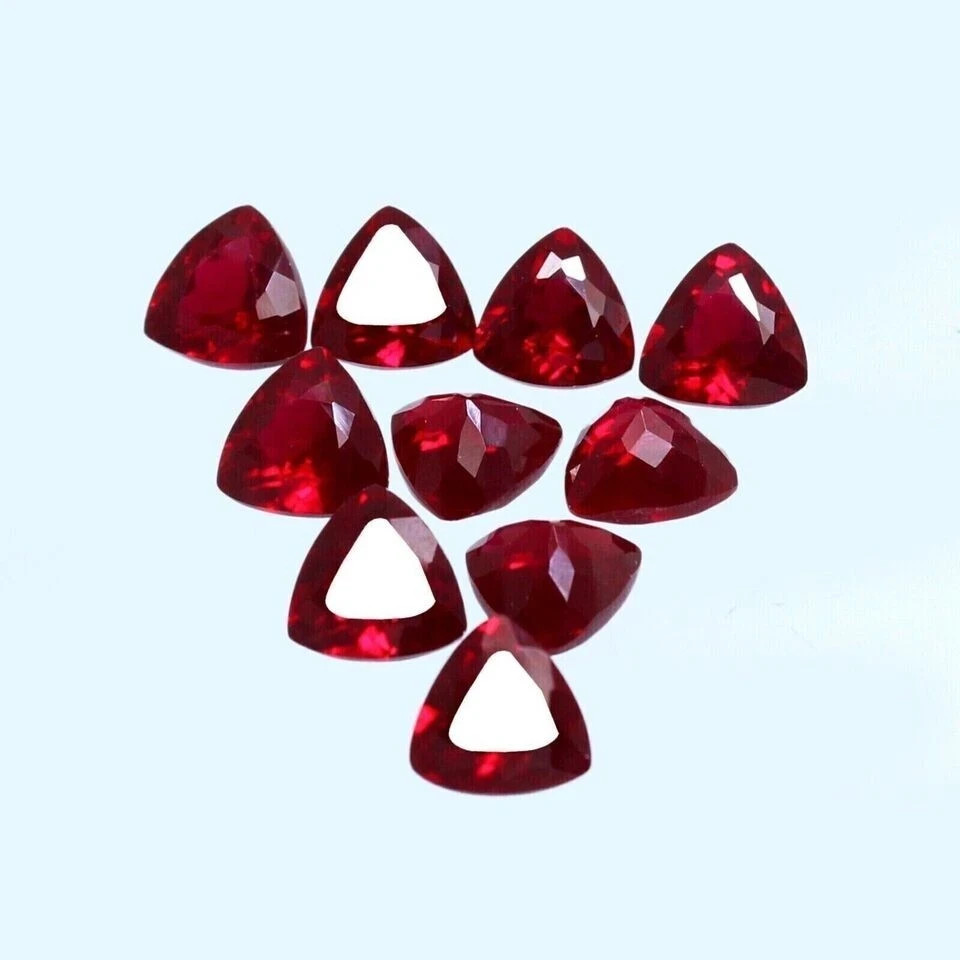 AGL Certified Natural Red Ruby 100 Ct 10-12 Pcs Trillion Cut Loose Gemstone Lot