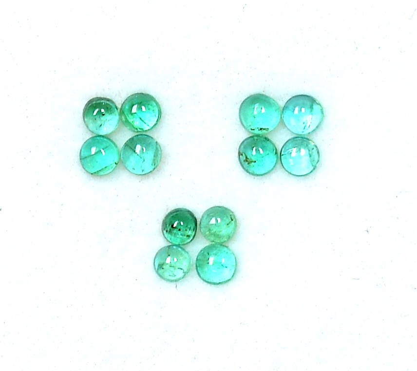 2.50 mm To 2.75 mm Natural Emerald Round Cabochon Lot 12 Pcs 1.11 CTS Loose Gems