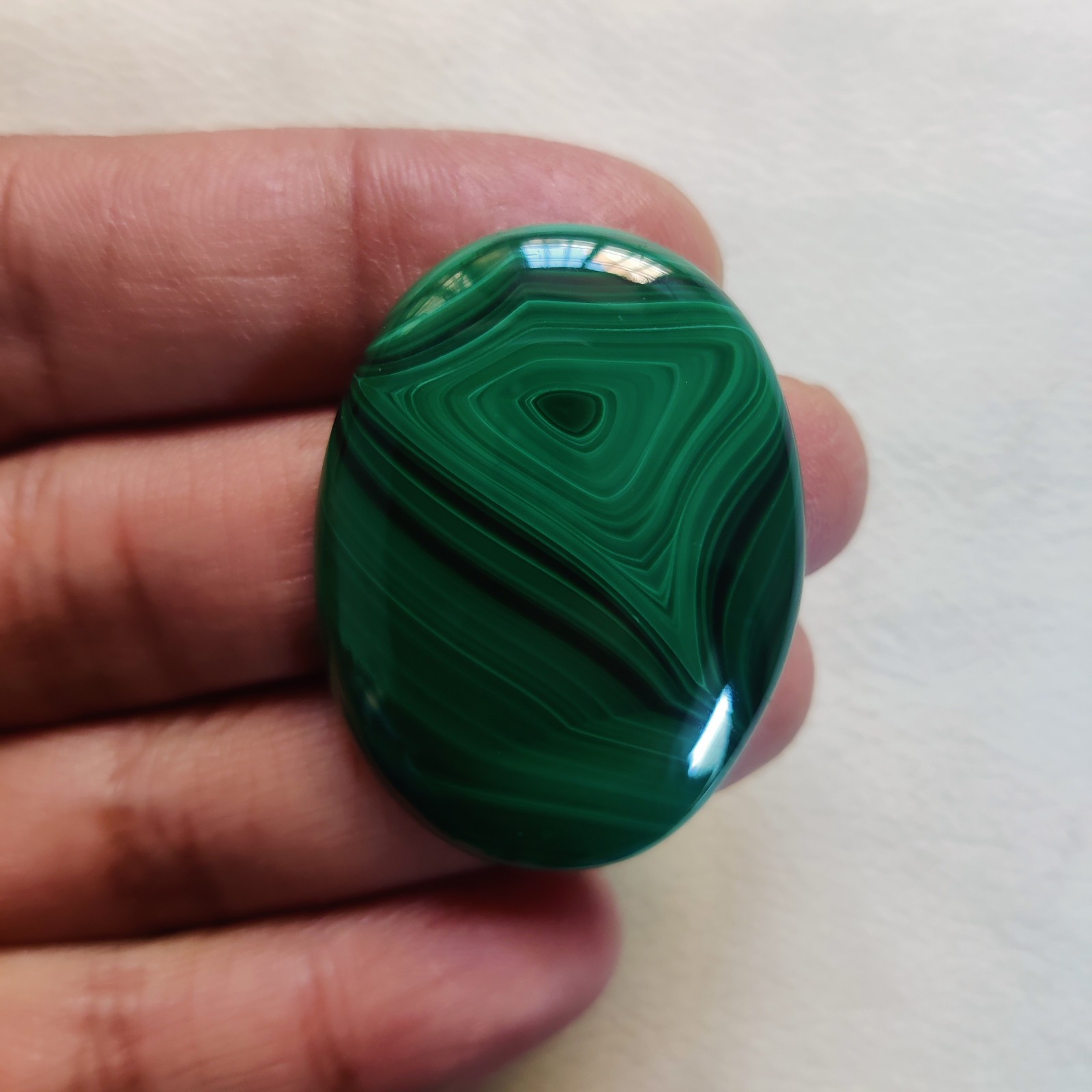 Natural Green Malachite Loose Gemstone Cabochon,Oval-105 CT,40 X 30 X 7 MM