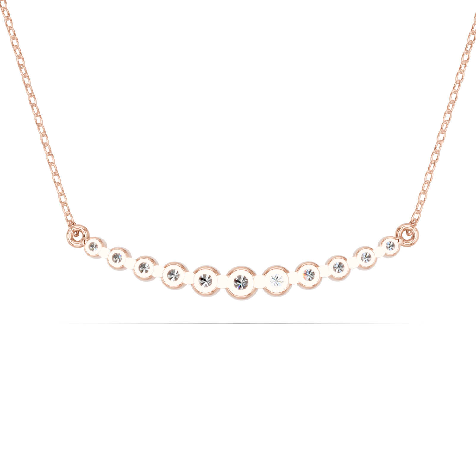 0.75Ct Round Moissanite Pendant Necklace 925 Silver 10K Gold Women Gift