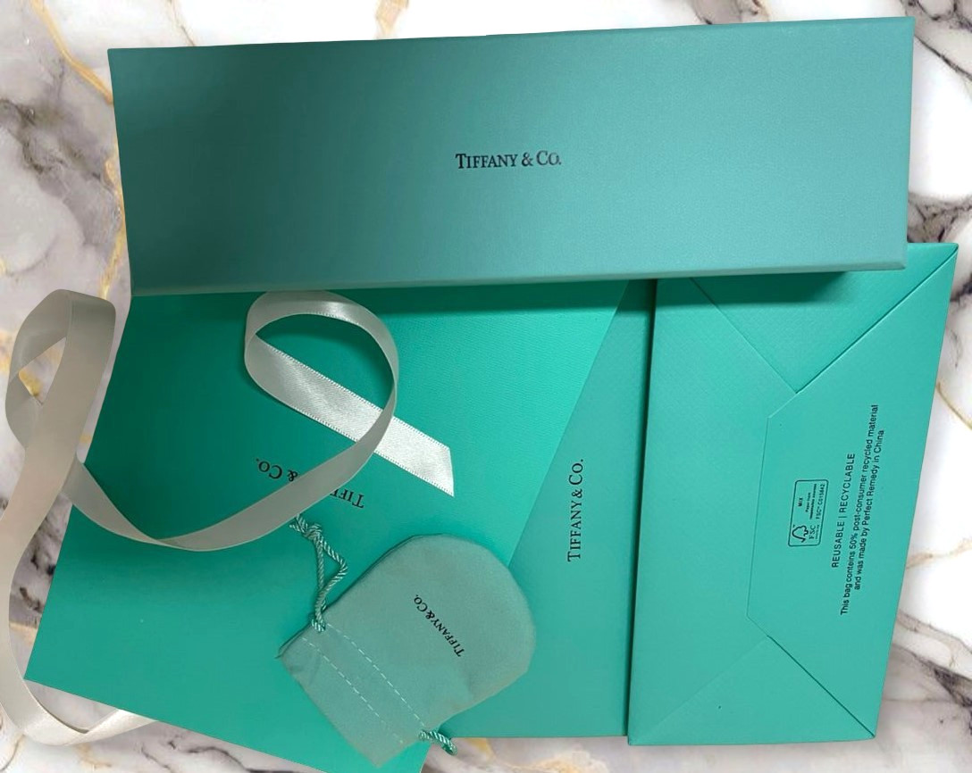 Tiffany & Co. Engagement Blue Leather Bracelet Empty Box Case