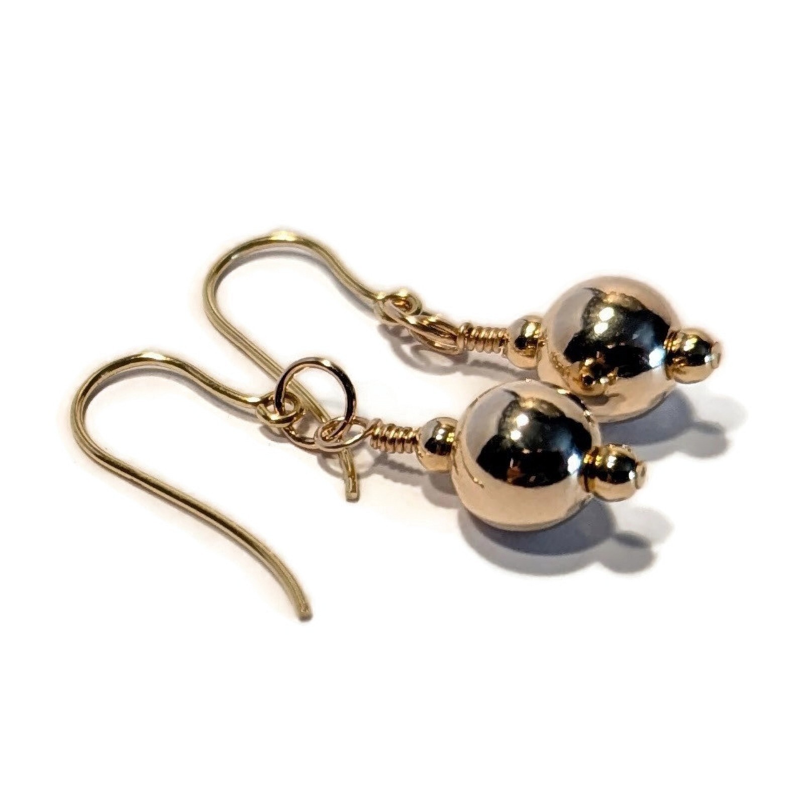 9ct Gold Drop Earrings, Hallmarked 375, 8mm 9ct Gold Ball Beads, Gift Boxed