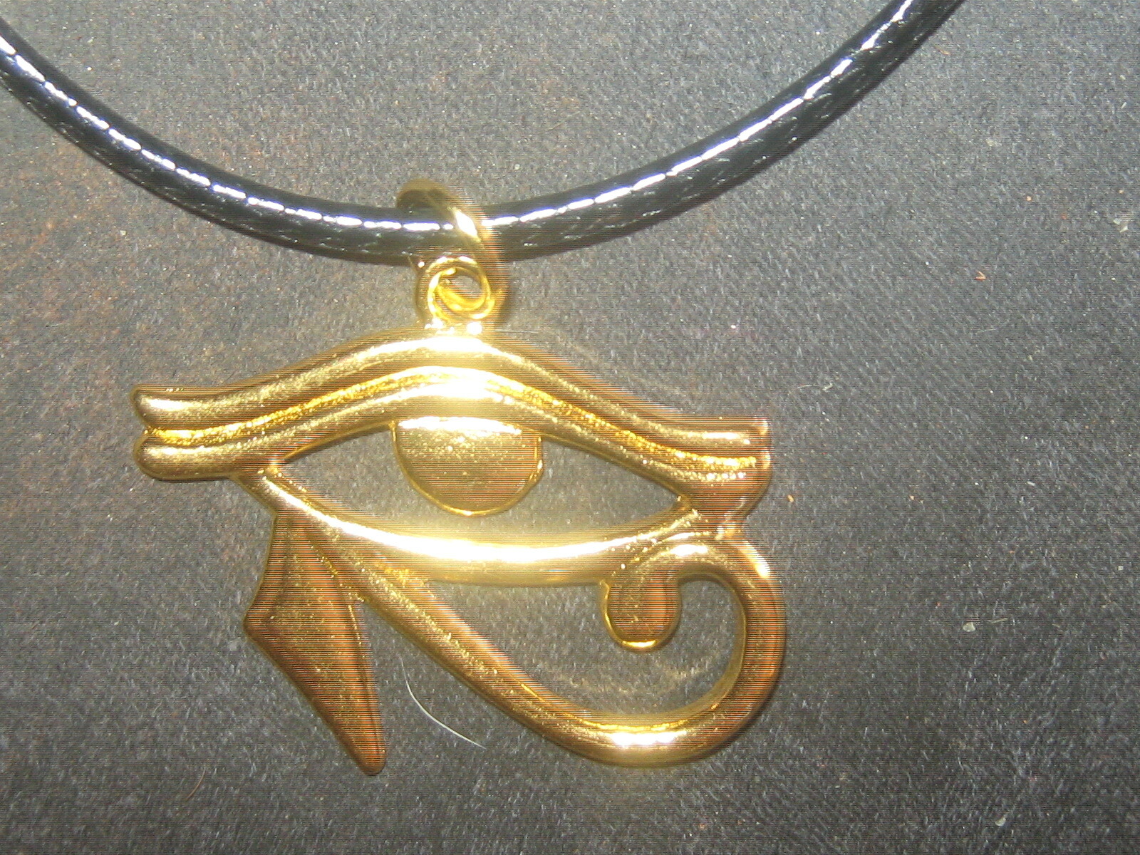 30mm Gold Tone Egyptian Egypt Eye Of Horus Ra Pendant Charm Necklace