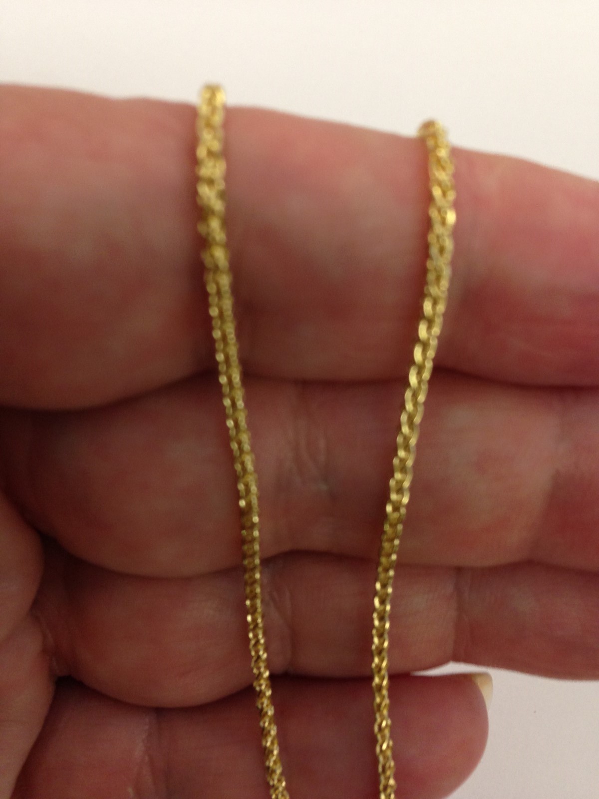 14k Yellow Gold 22″ Lite Round Wheat Link Chain Necklace 3.2 mm 10 Grams
