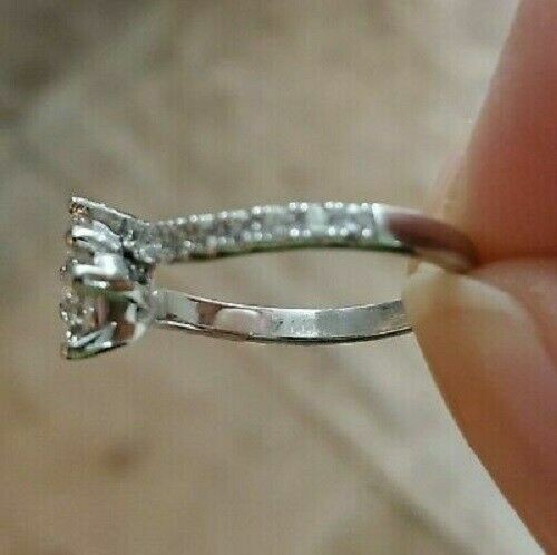 1.60Ct White Princess Cut Two Stone Together Forever Engagement Wedding Ring