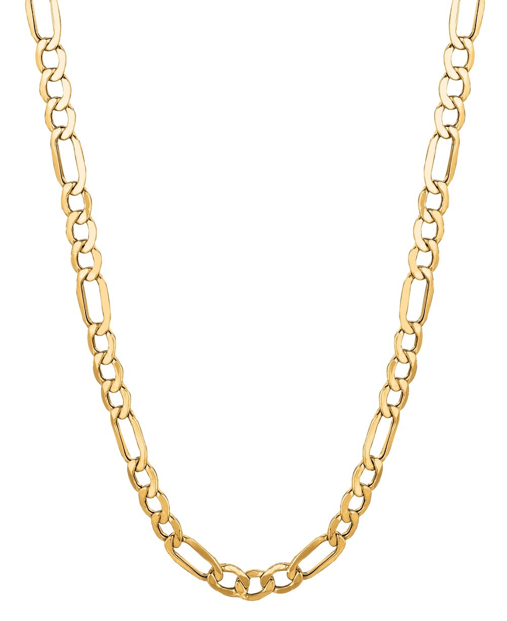14k Yellow Gold Mens Figaro Curb Lite Link Chain/Necklace 22″ 6MM 10 grams